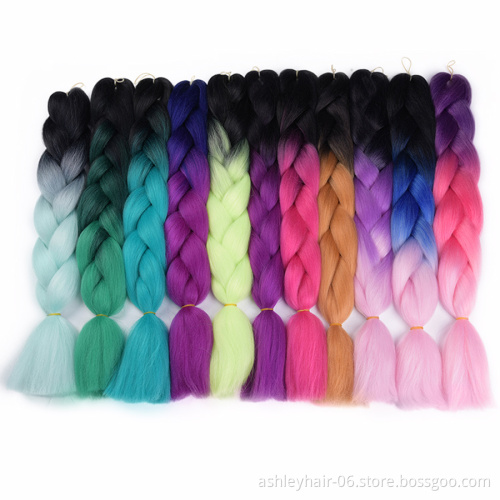 24 Inch Ultra Jumbo Hair Braid ombre synthetic twisted pre stretched 48 inch ultra braid braiding hair
